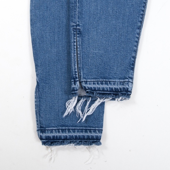 High Waist Skinny Ankle Side Slits Released Hem - Picture 6 of 8